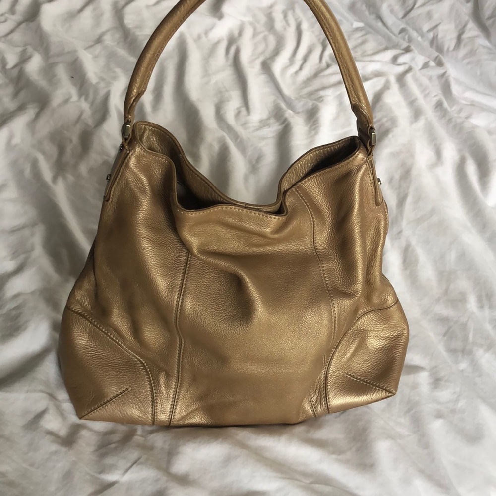VINTAGE Ann Taylor bronze gold shoulder bag